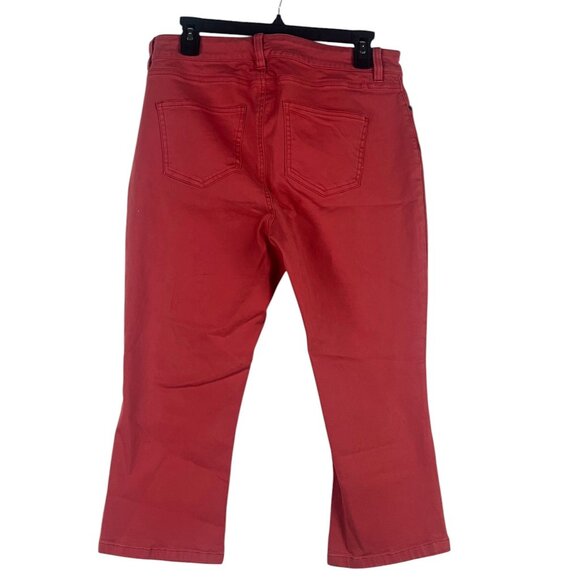 Chaps Womens Red Cropped Jeans 10 Denim High Rise Holidays Tomato Girl Vibrant - Picture 5 of 8